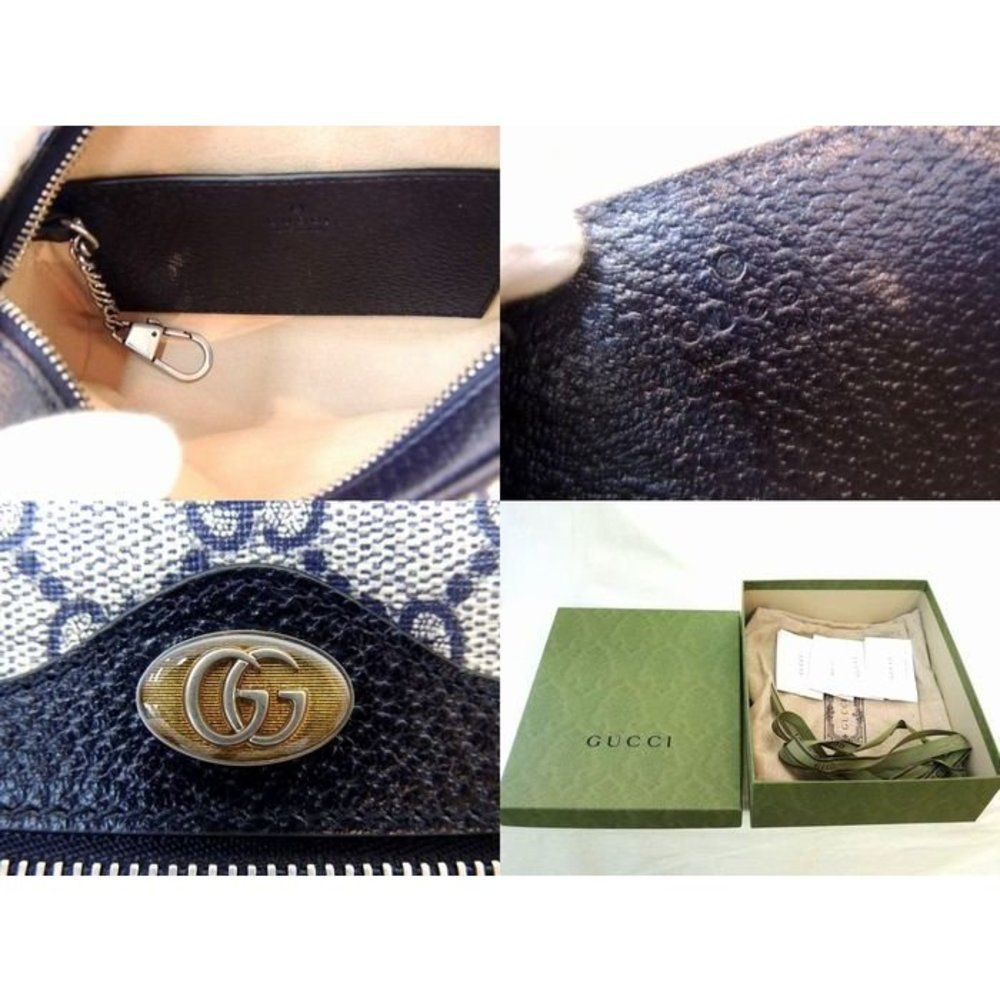 Gucci Shoulder Bag Ophidia GG Supreme Beige Blue Pochette Mini Bag - Picture 4 of 4